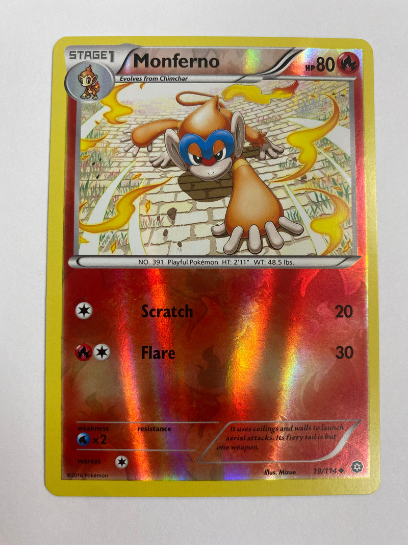 Monferno 19/114 Reverse Holo Pokemon Card Near Mint