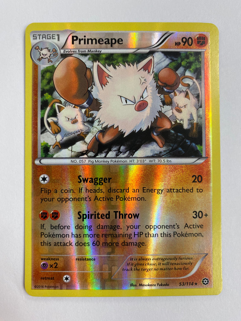 pokemon card primeape Primeape 53/114 Rare Reverse Holo Pokemon Card Near Mint