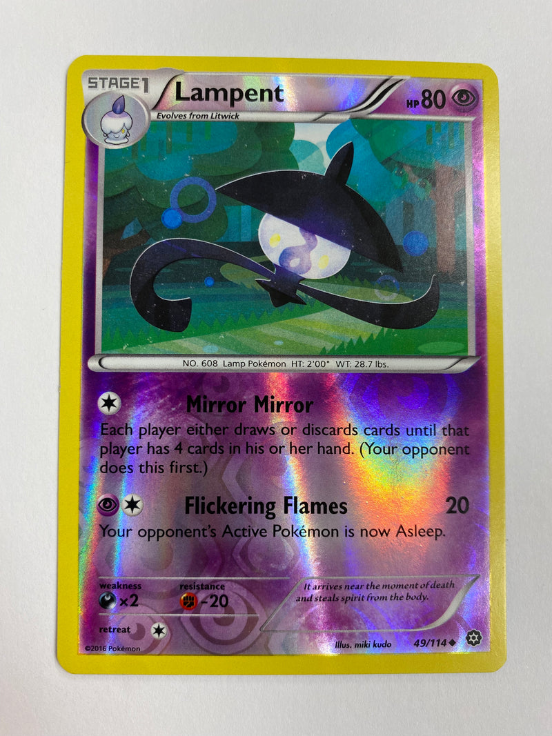 Lampent 49/114 Pokmon Card Reverse Holo Near Mint Lampent 49/114 Pokmon Card Reverse Holo Near Mint