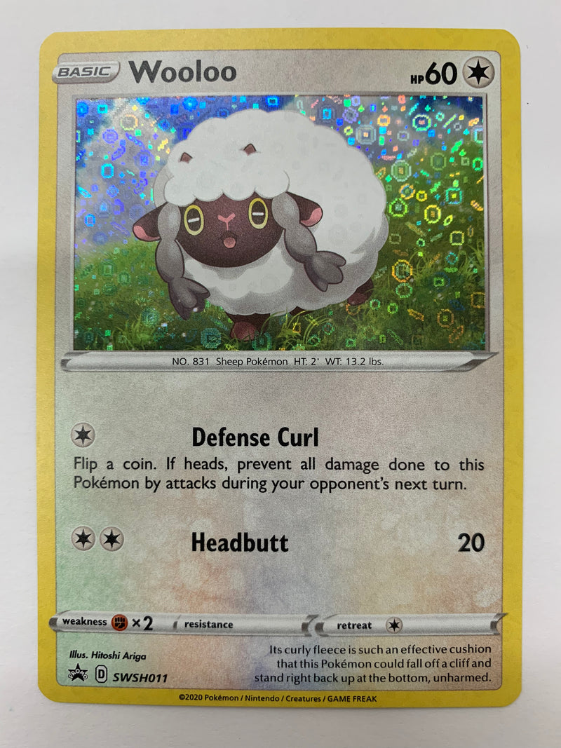 Wooloo SWSH011 Black Star Promo Sword & Shield Pokemon Card Near Mint