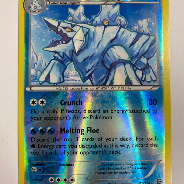 Avalugg 37/114 Rare Reverse Holo Pokemon Card Near Mint