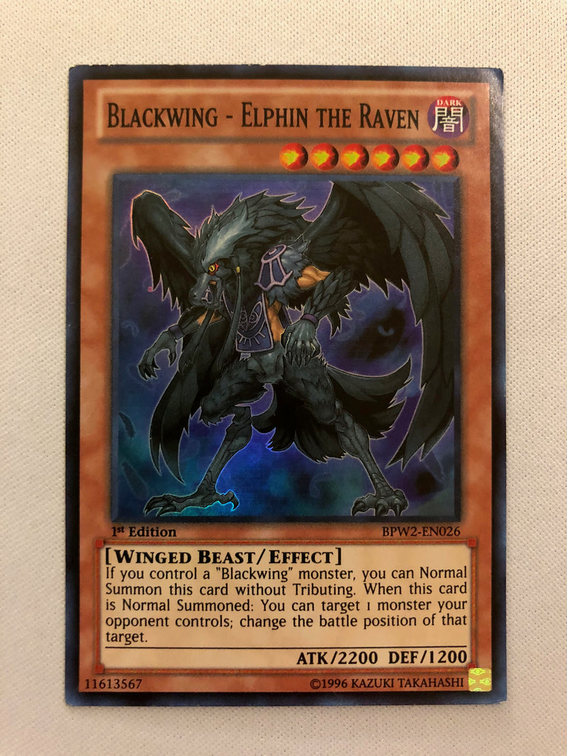 Yugioh Blackwing - Elphin The Raven BPW2-EN026 1st Edition Super Rare Near Mint