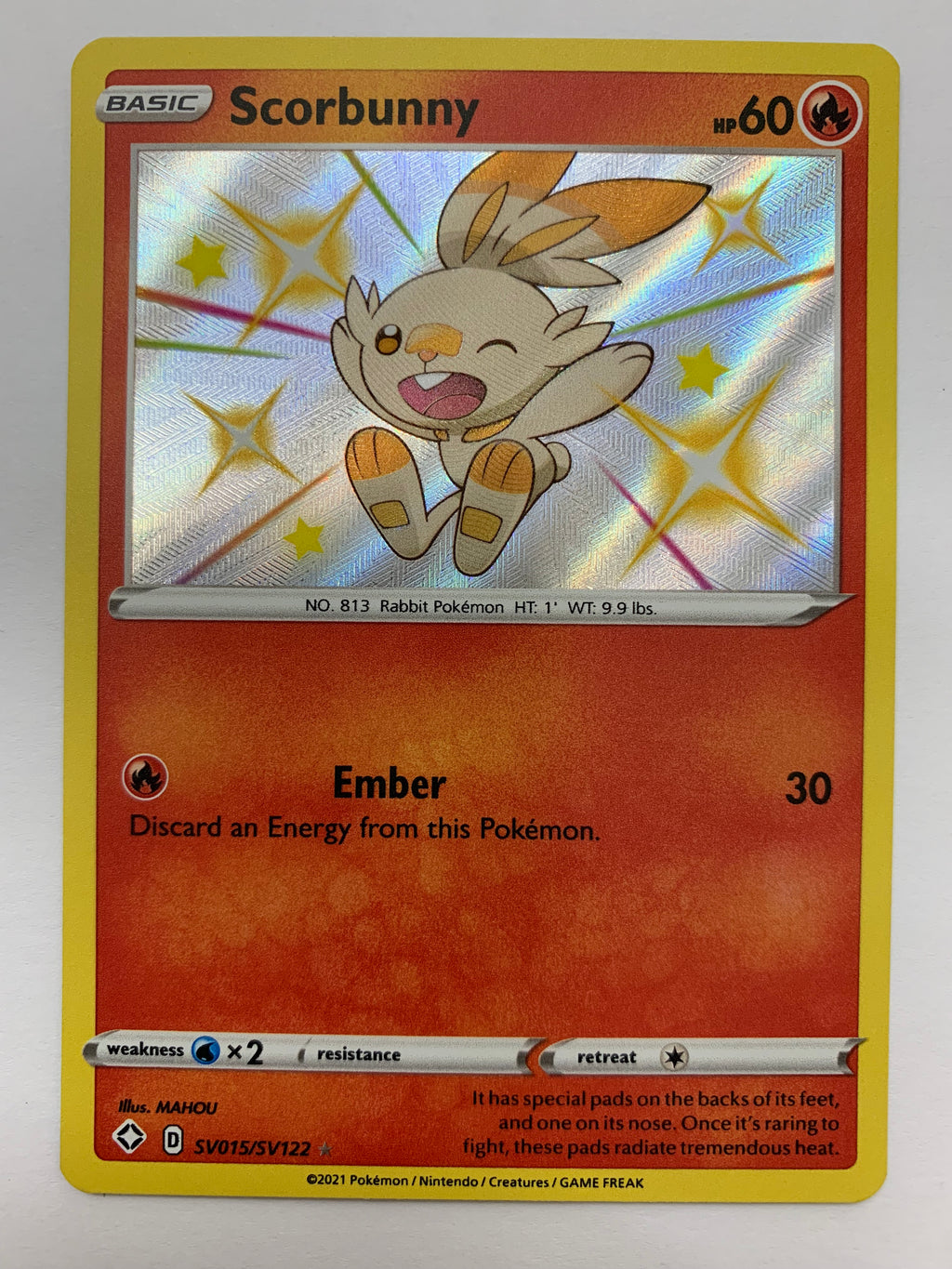 shiny scorbunny pokemon card Shiny Scorbunny SV015/SV122 Shining Fates Shiny Vault Pokémon TCG NM