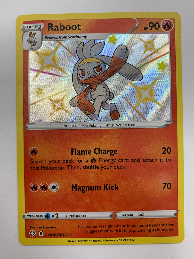 Raboot SV016/SV122 Shining Fates Shiny Vault Holo Rare Pokemon Card NM