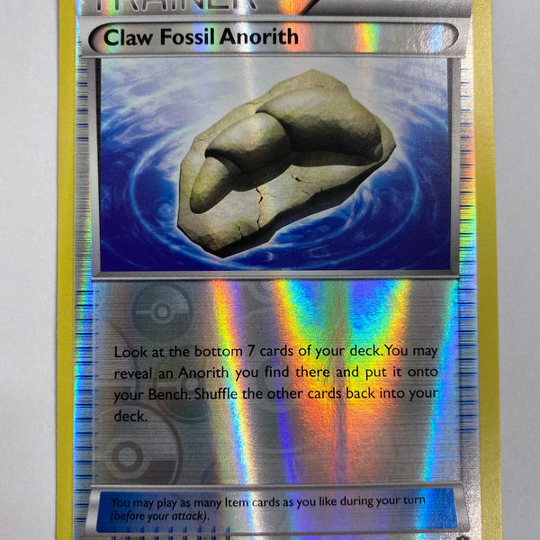 Claw Fossil Anorith 100/114 Steam Siege Reverse Holo Pokemon Card NM Claw Fossil Anorith 100/114 Steam Siege Reverse Holo Pokemon Card NM