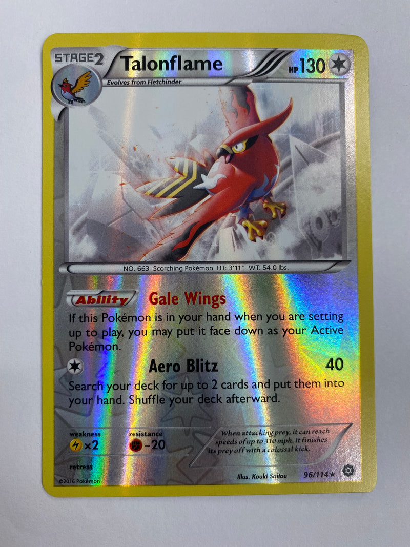 Talonflame 96/114 Reverse Holo Pokemon Card Near Mint Talonflame 96/114 Reverse Holo Pokemon Card Near Mint