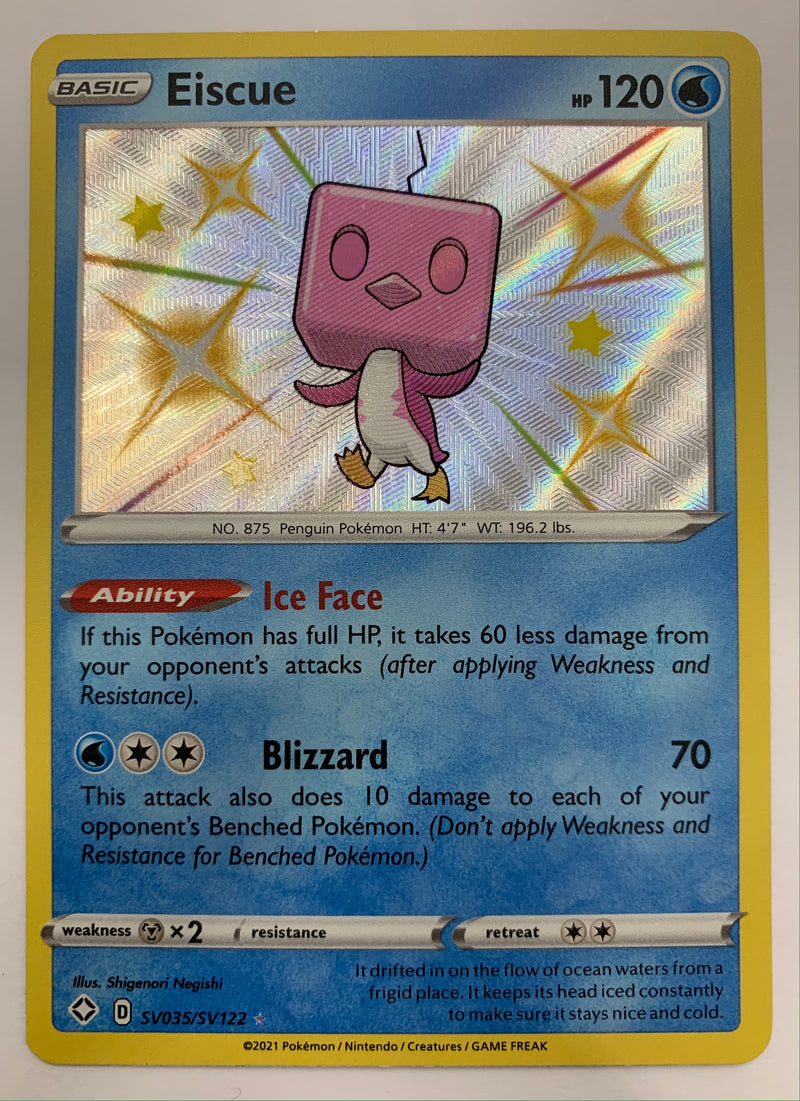 Eiscue SV035/SV122 Shining Fates Shiny Holo Foil Rare Pokemon Card NM
