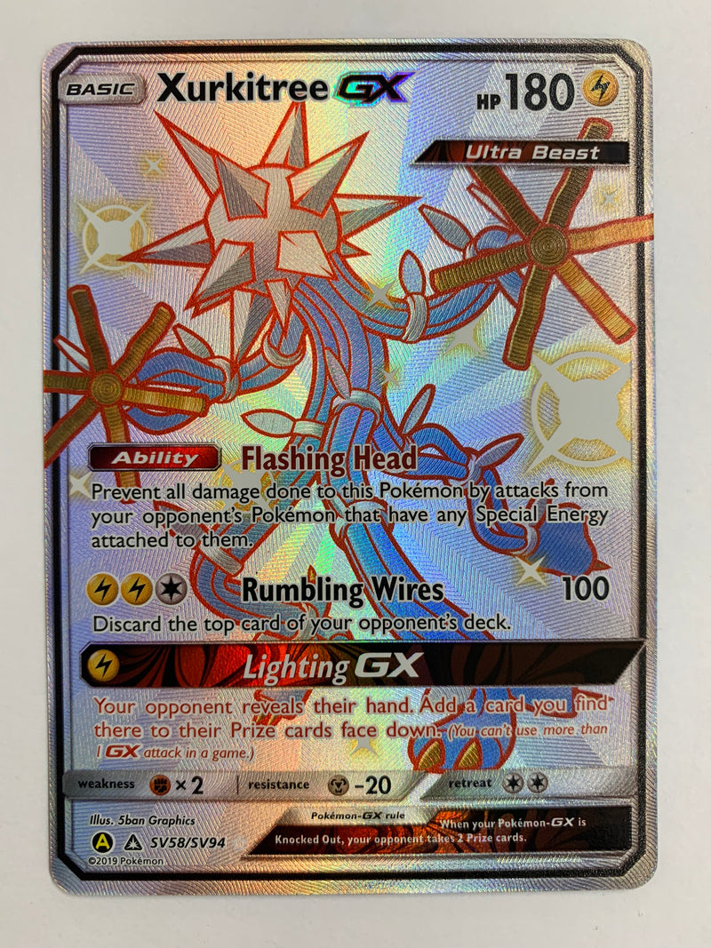 Xurkitree GX SV58/SV94 Shiny Rare Full Art Pokemon Hidden Fates Pokemo