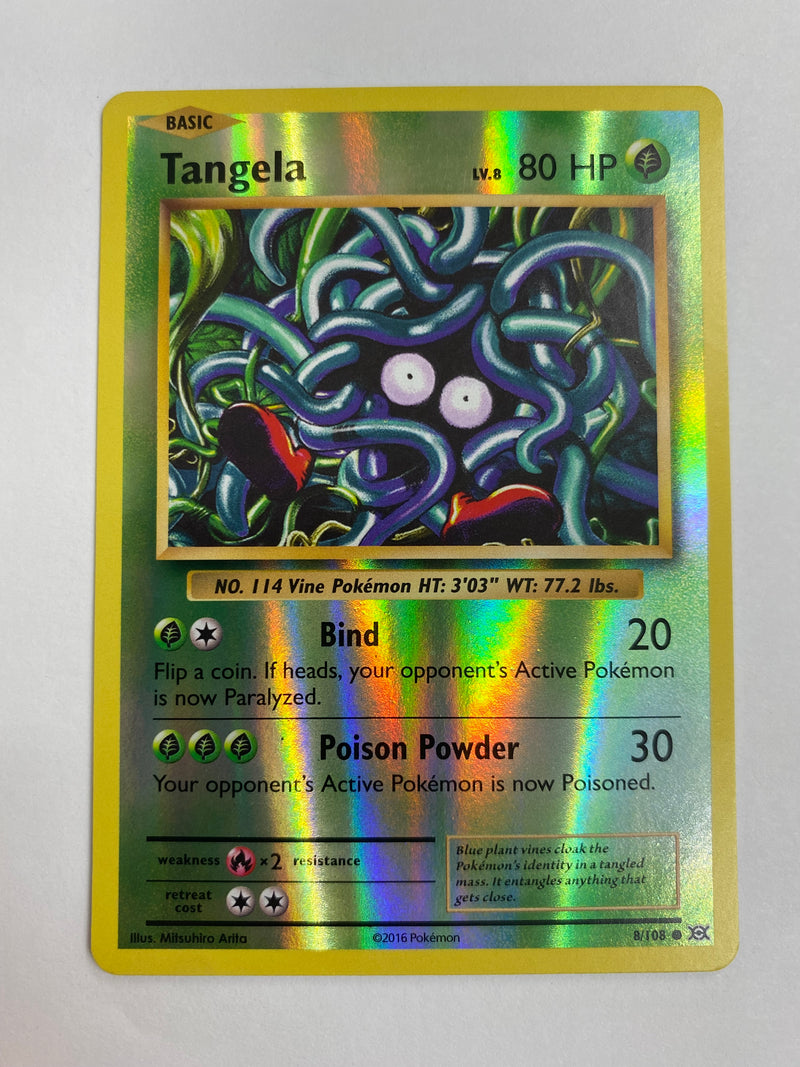 reverse shiny pokemon card Tangela 8/108 XY Evolutions Pokemon Card Reverse Holo Naer Mint