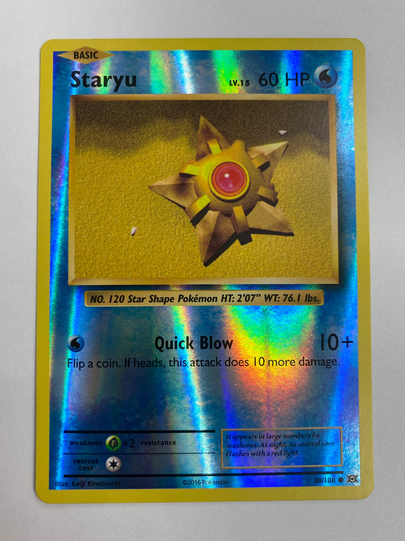 Staryu 30/108 XY Evolutions Reverse Holo Pokemon Card Near Mint Staryu 30/108 XY Evolutions Reverse Holo Pokemon Card Near Mint