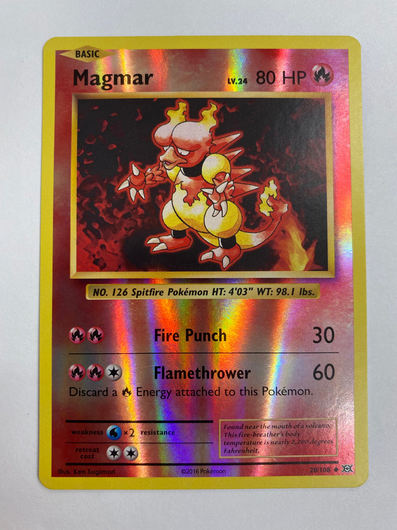 basic magmar pokemon card Magmar 20/108 Uncommon Reverse Holo Pokemon Card Near Mint