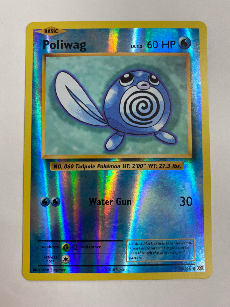 Poliwag 23/108  XY Evolutions  Rverse Holo Pokemon Card Naer Mint