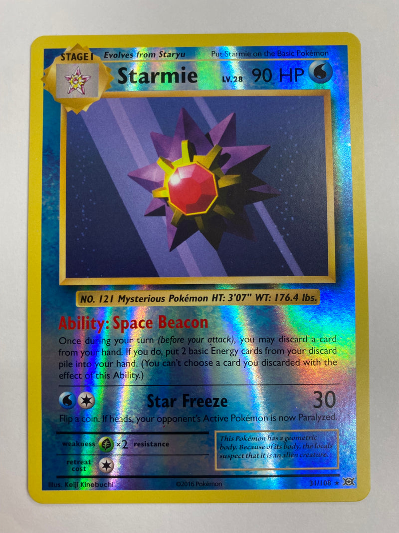 Starmie 31/108 - XY Evolutions Reverse Holo Pokemon Card Near Mint Starmie 31/108 - XY Evolutions Reverse Holo Pokemon Card Near Mint