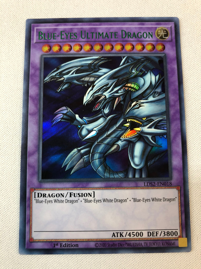 Yugioh Blue-Eyes Ultimate Dragon Green LDS2-EN018 Ultra Rare 1st Edition Near Mint