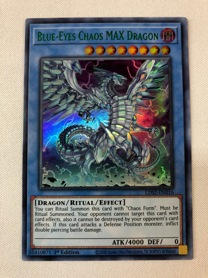 Yugioh Blue-Eyes Chaos MAX Dragon LDS2-EN016 1st Edition Green Ultra R Yugioh Blue-Eyes Chaos MAX Dragon LDS2-EN016 1st Edition Green Ultra R