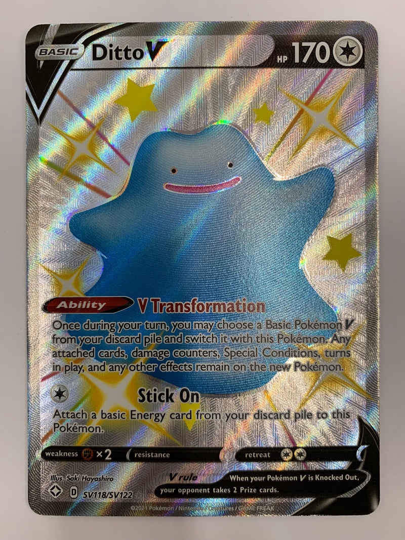 Ditto V SV118/SV122 Shining Fates Shiny Ultra Rare Pokemon TCG NM/Mint
