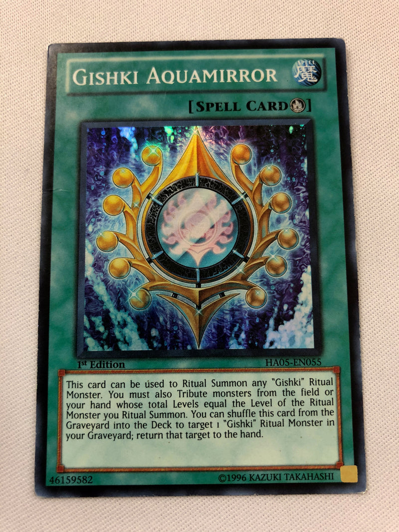 Yugioh Gishki Aquamirror HA05-EN055 Super Rare 1st Edition Near Mint Yugioh Gishki Aquamirror HA05-EN055 Super Rare 1st Edition Near Mint