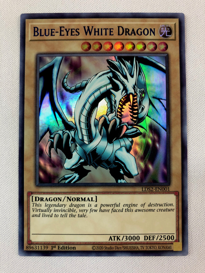 Yugioh Blue-Eyes White Dragon LDS2-EN001 Ultra Rare Blue 1st Edition Near Mint