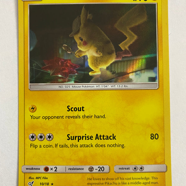 how rare is detective pikachu card Detective Pikachu 10/18 Pokemon Detective Pikachu Card Holo Rare Near
