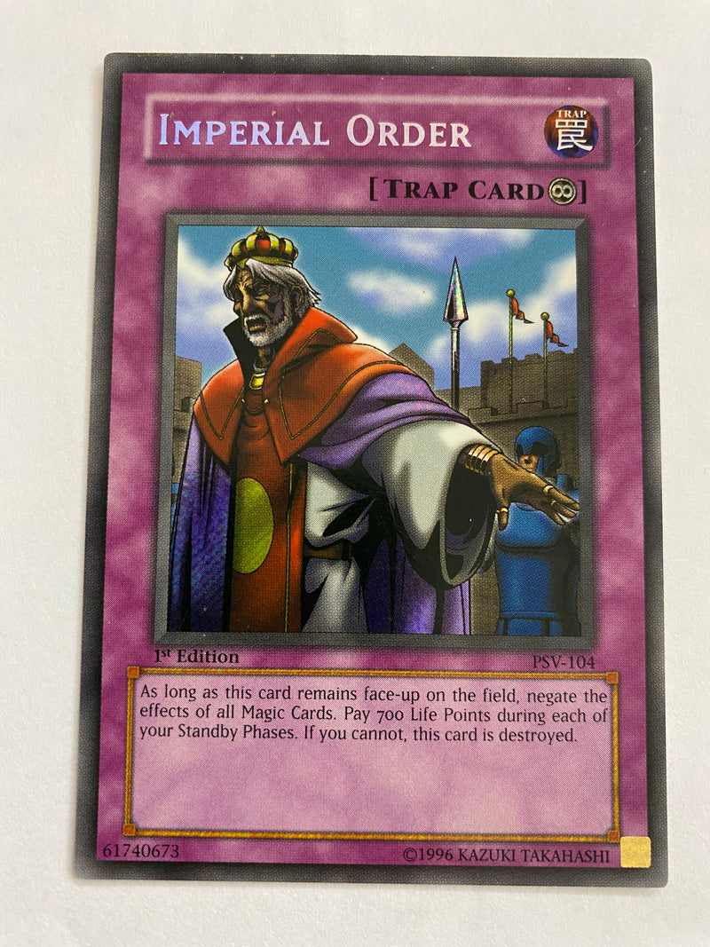 Yugioh Imperial Order  PSV-104 Secret Rare 1st Edition Naer Mint