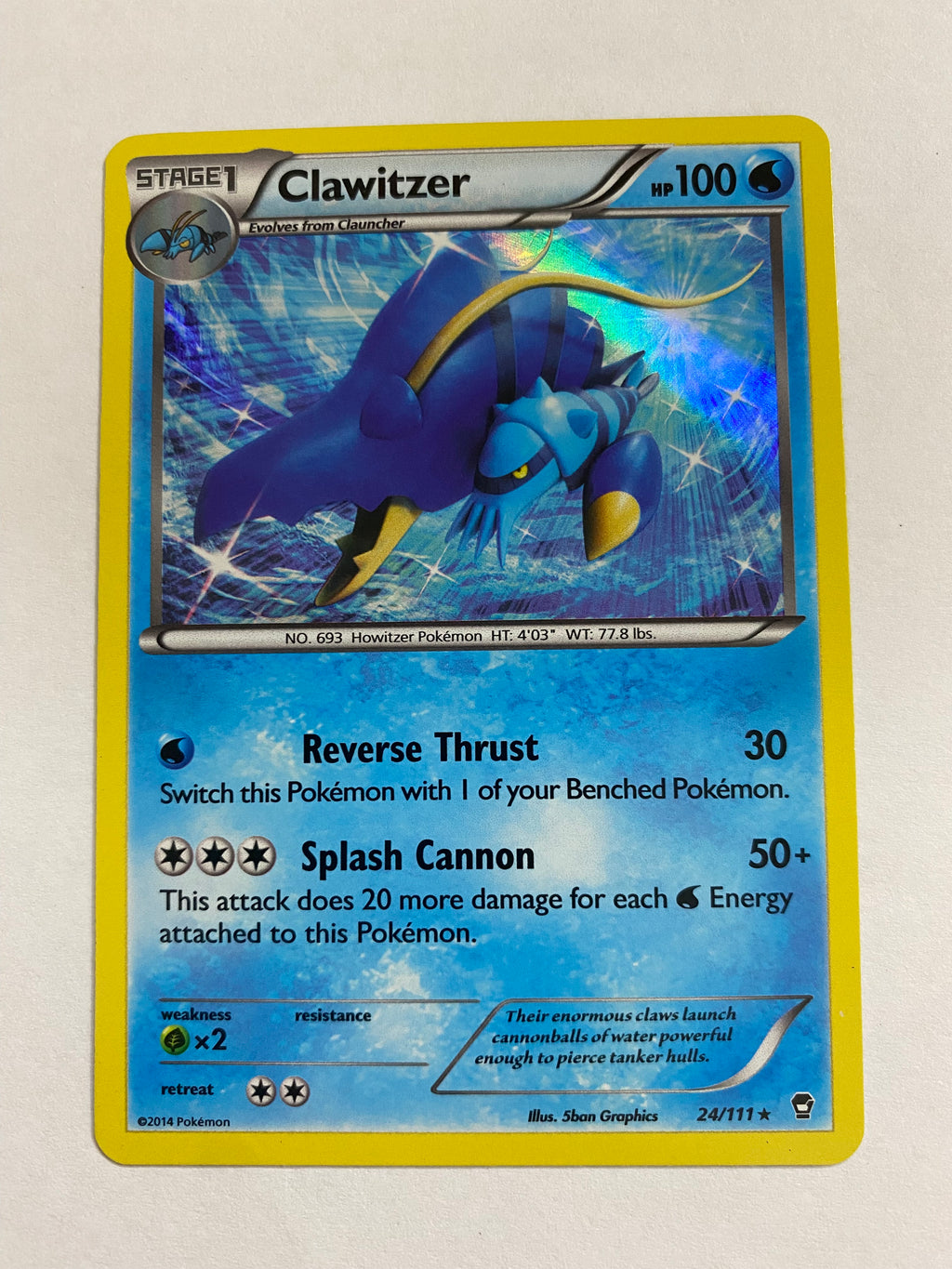 Clawitzer Furious Fists 24/111 Holo Rare Pokemon Card Near Mint Clawitzer Furious Fists 24/111 Holo Rare Pokemon Card Near Mint