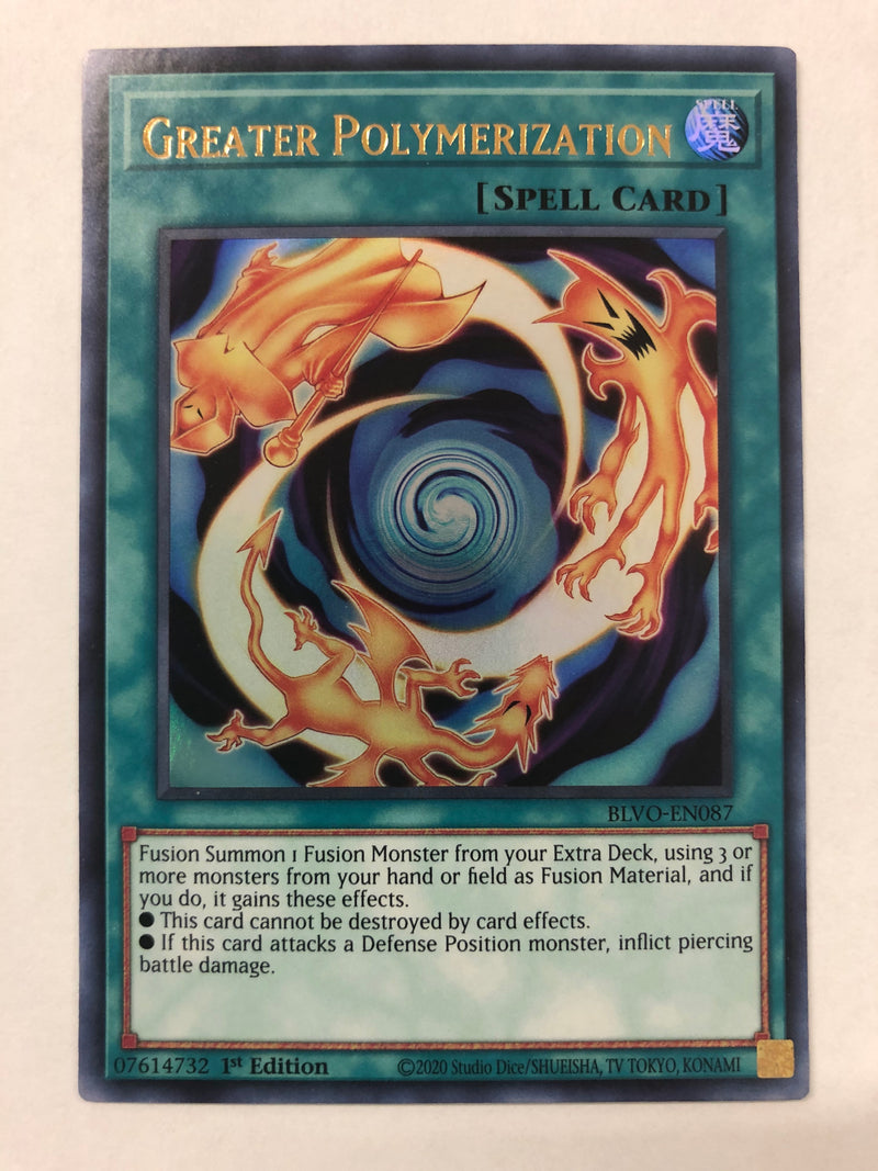 Yugioh Greater Polymerization BLVO-EN087 Ultra Rare 1st Edition Near Mint