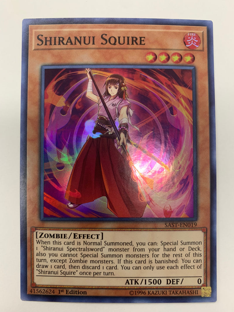 Shiranui Squire SAST-EN019 Savage Strike Super Rare 1st Edition Yugioh Card NM