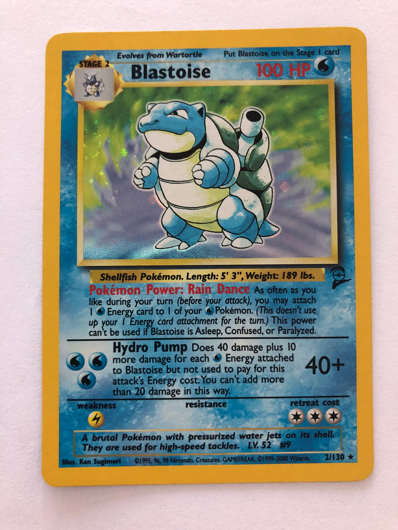 pokemon go mewtwo gold card Blastoise 2/130 Base Set 2 Holo Rare Pokemon Card Near Mint