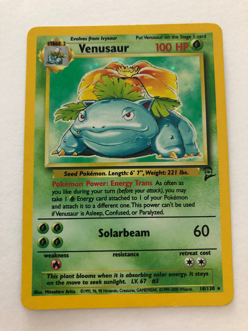 Venusaur 18/130 Base Set 2 Holo Rare Pokemon Card Near Mint