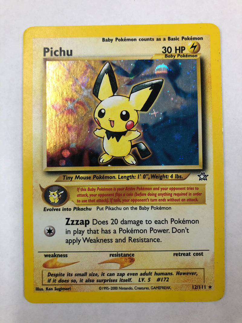 Pichu 12/111 Neo Genesis Holo Rare Pokemon Card Near Mint/Excellent Pichu 12/111 Neo Genesis Holo Rare Pokemon Card Near Mint/Excellent
