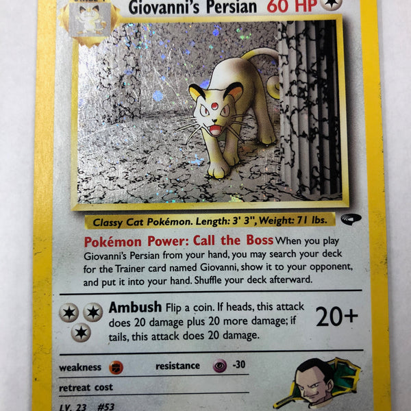 giovanni's persian pokemon card Giovanni's Persian 8/132 Gym Challenge Holo Rare Pokemon Card Near Min