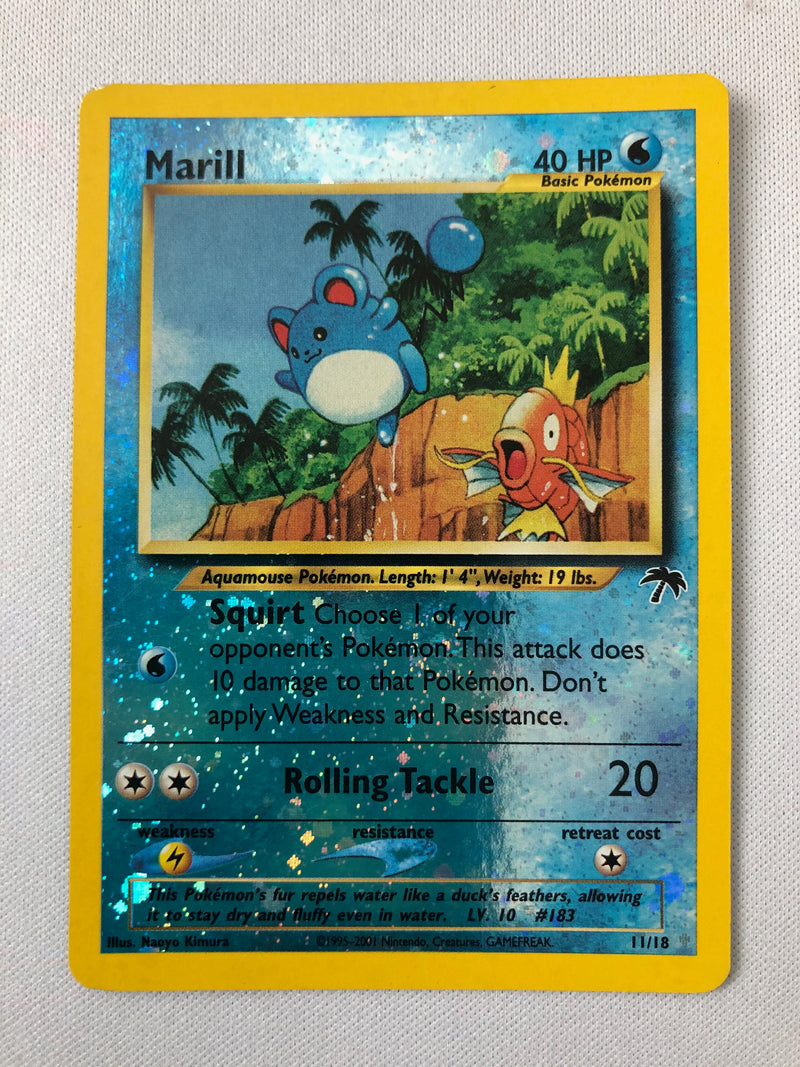 Marill 11/18 Reverse Holo Promo Pokemon Card Near Mint Marill 11/18 Reverse Holo Promo Pokemon Card Near Mint