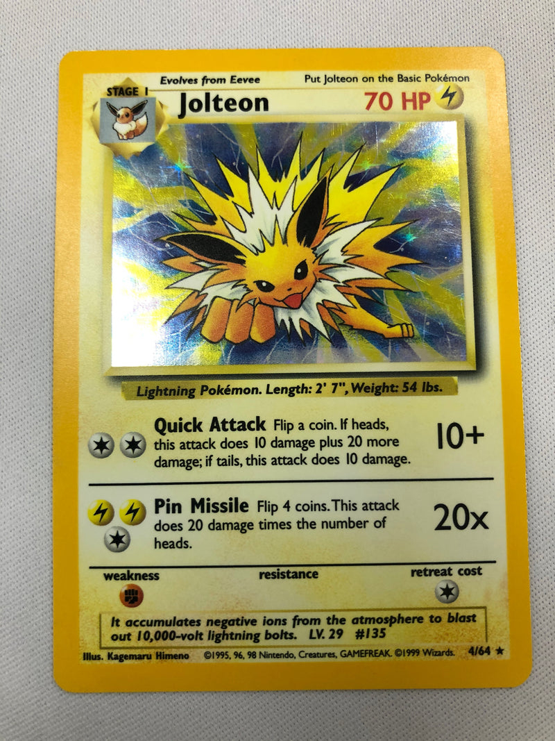 rare misprint pokemon cards Jolteon 4/64 Holo Rare Misprint No Symbol Jungle Set Pokemon Card Near