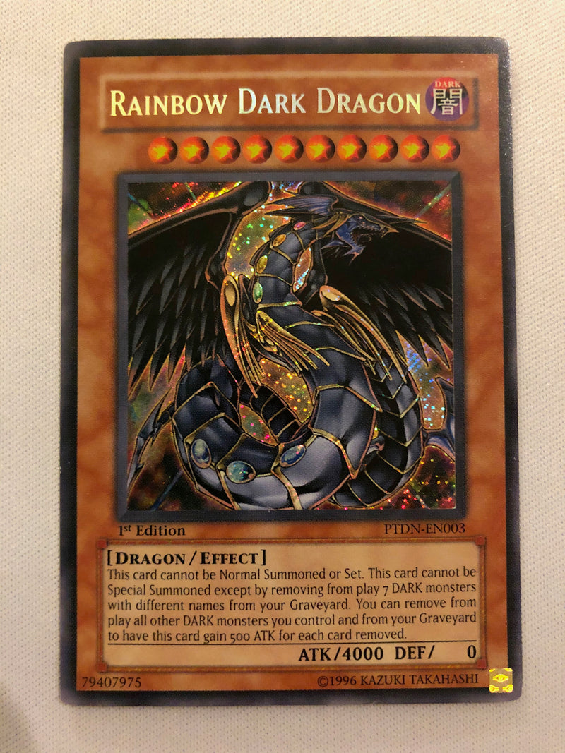 yugioh card rainbow dark dragon Yugioh Rainbow Dark Dragon PTDN-EN003 Secret Rare 1st Edition Near Min