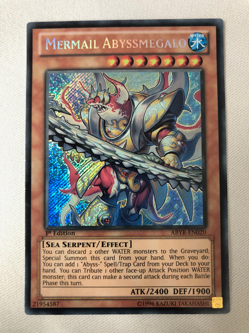 Yugioh Mermail Abyssmegalo ABYR-EN020 1st Edition Secret Rare Near Min Yugioh Mermail Abyssmegalo ABYR-EN020 1st Edition Secret Rare Near Min