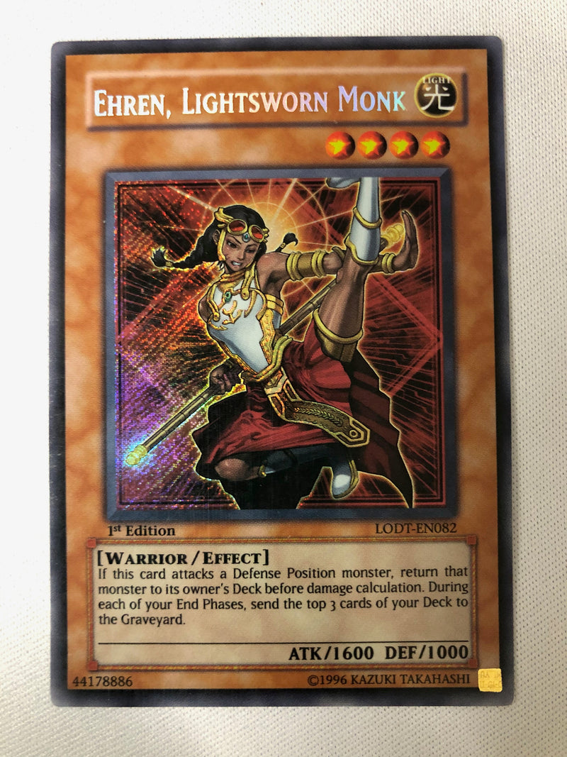 Yugioh Ehren Lightsworn Monk LODT-EN082 Secret Rare 1st Edition Near M Yugioh Ehren Lightsworn Monk LODT-EN082 Secret Rare 1st Edition Near M