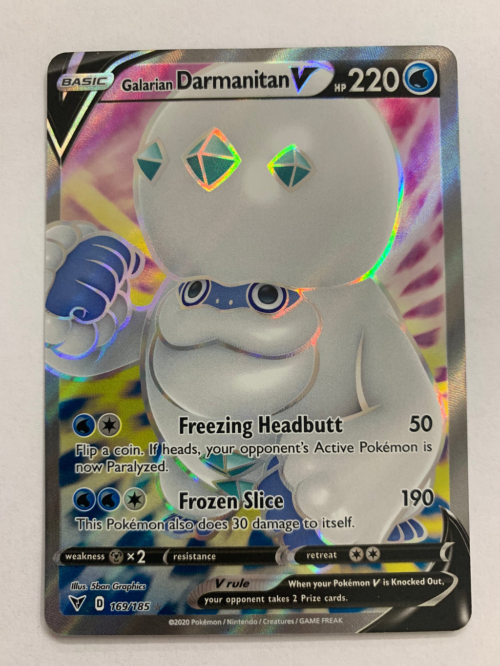 Galarian Darmanitan V 169/185 Full Art Ultra Rare Vivid Voltage Pokemo