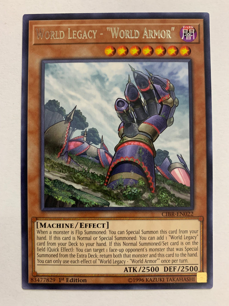 World Legacy - “World Armor” CIBR-EN022 Rare 1st Edition Yugioh TCG NM
