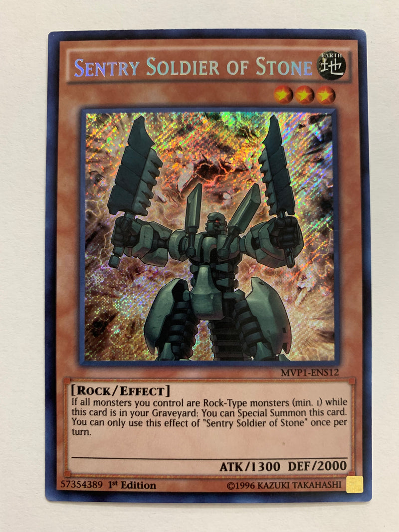 Sentry Soldier of Stone MVP1-ENS12 1st Edition Secret Rare YuGioh Card NM
