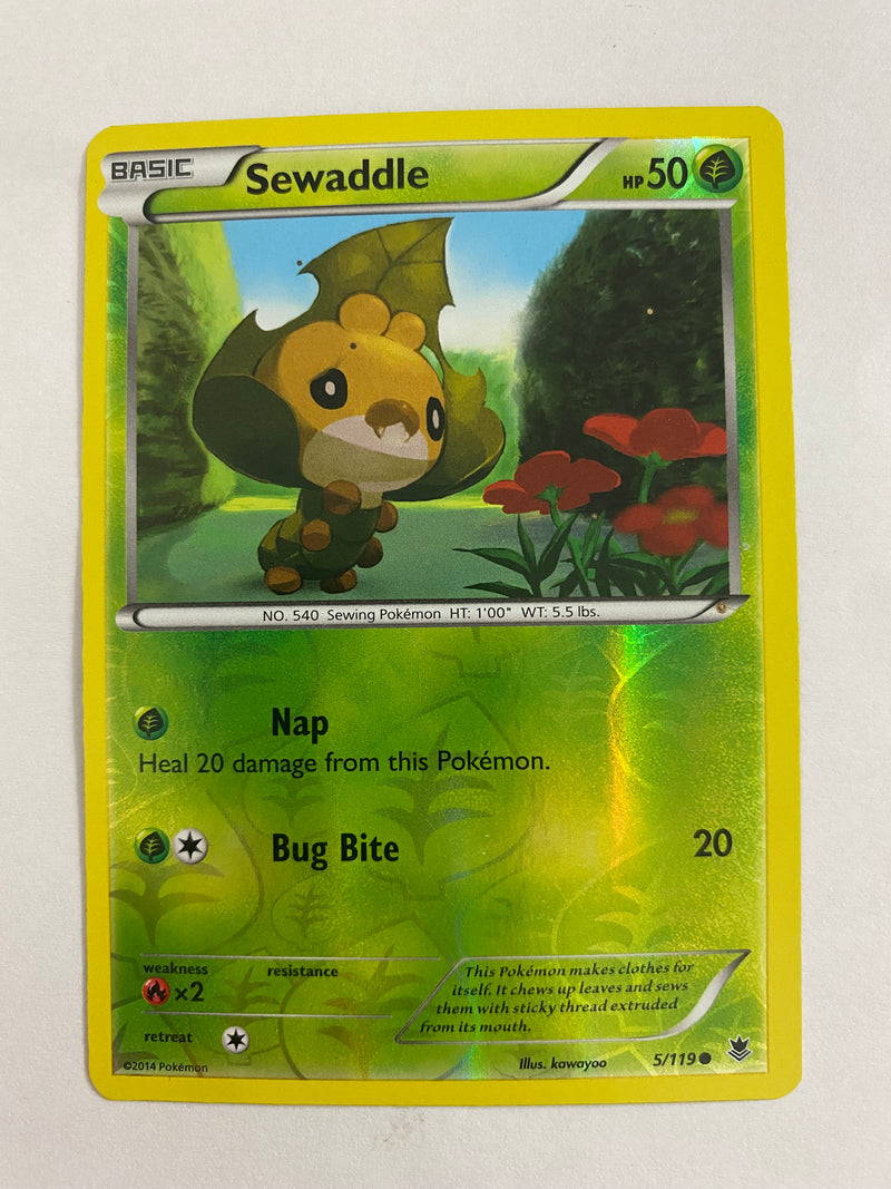 Sewaddle 5/119 Phantom Forces Reverse Holo Pokemon  Near Mint