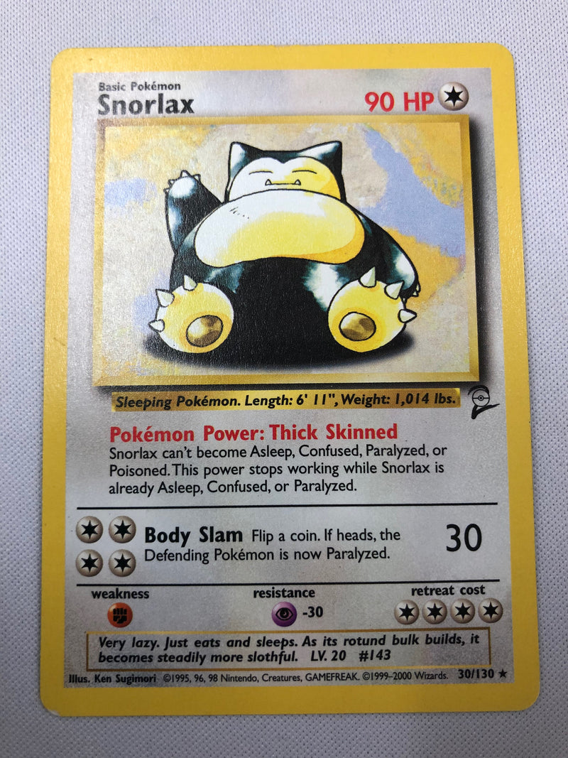 most valuable non holo base set pokemon cards Snorlax 30/130 Non-Holo Rare Base Set 2 Pokemon Card Near Mint
