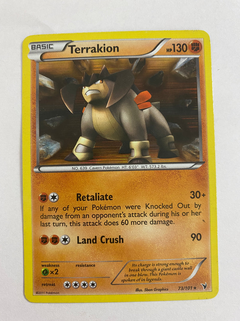 Terrakion  73/101  Holo Rare Pokemon Card Naer Mint