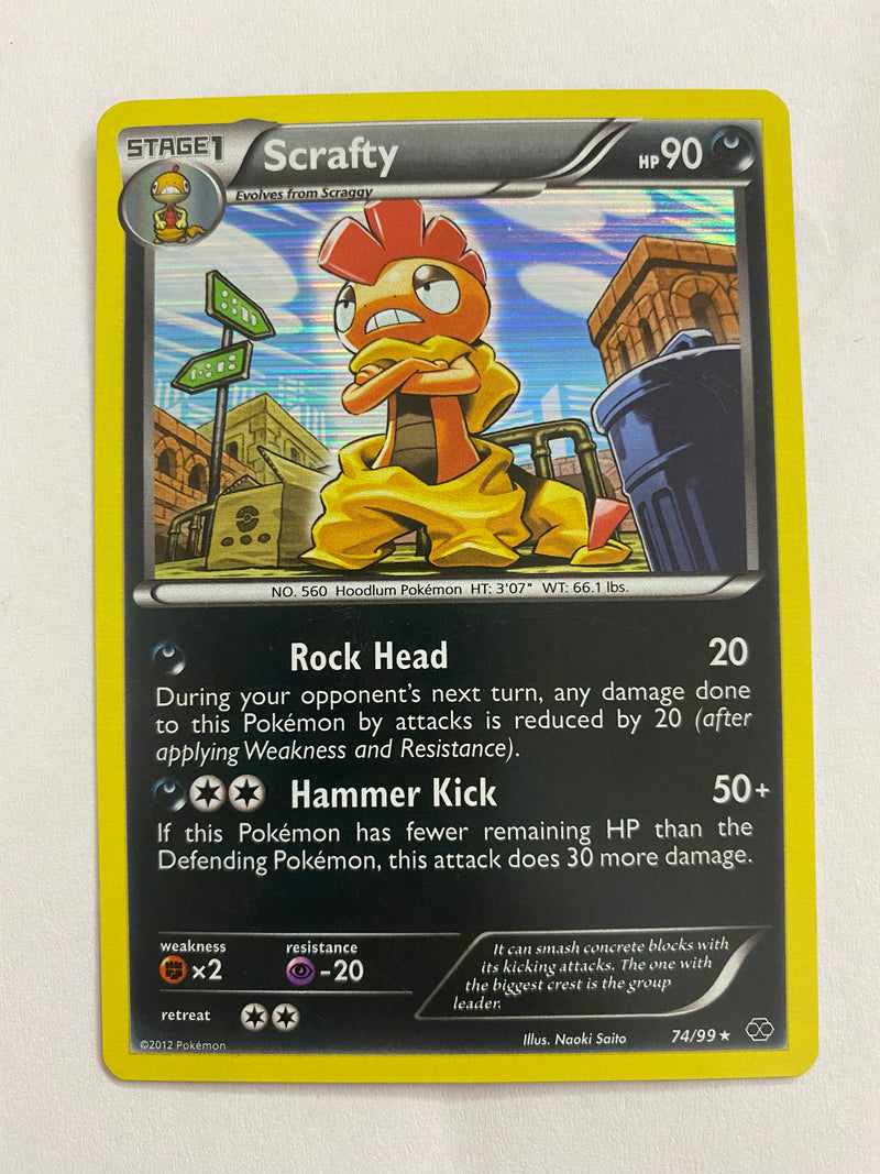 Scrafty 74/99 Holo Rare Pokemon Card Near Mint