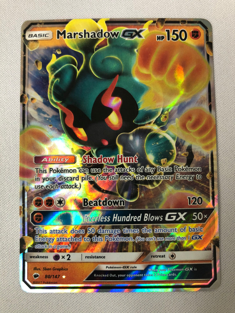 pokemon card marshadow gx Marshadow GX 80/147 Burning Shadows Holo Rare Pokemon Card Near Mint