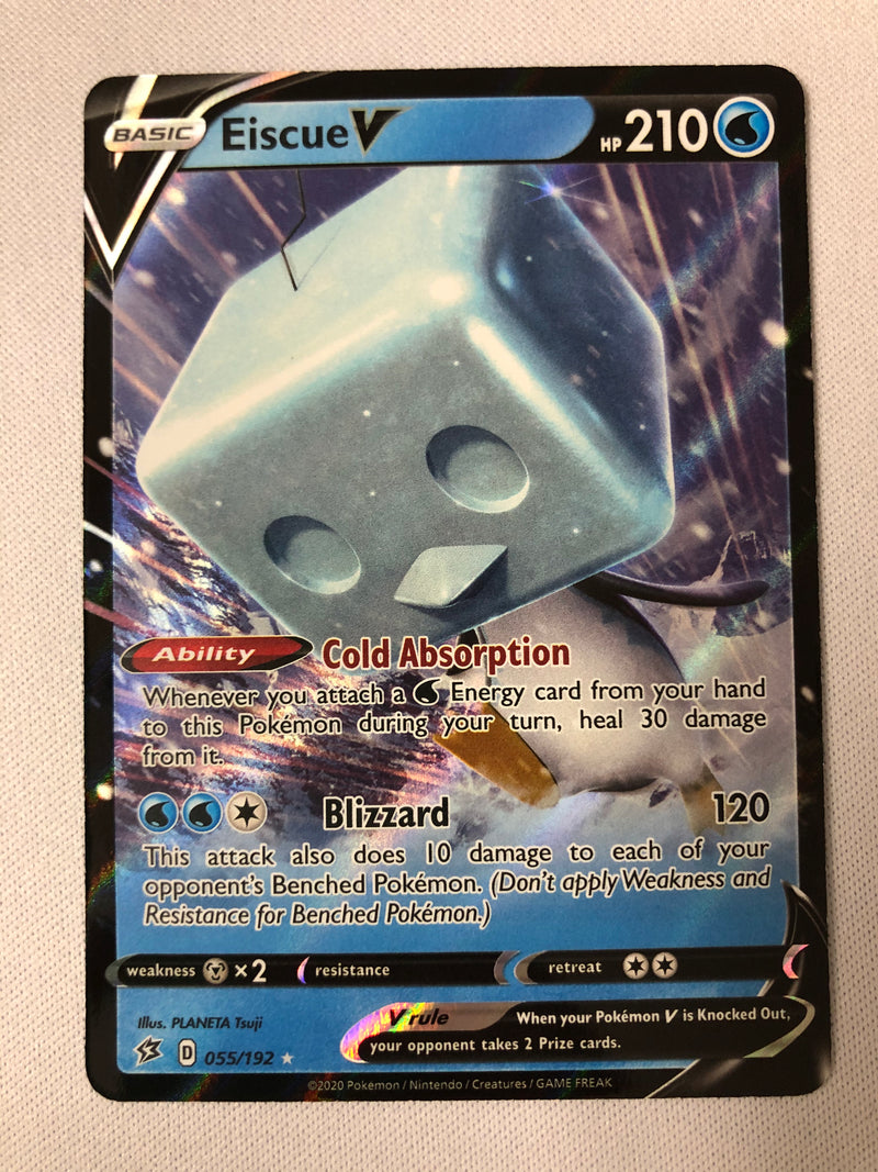 Eiscue V 055/192 Ultra Rare Sword & Shield Rebel Clash Pokemon Card Ne Eiscue V 055/192 Ultra Rare Sword & Shield Rebel Clash Pokemon Card Ne
