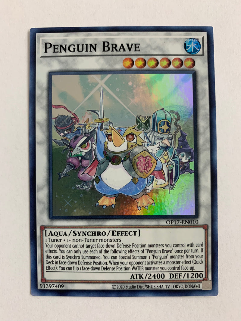 Penguin Brave OP17-EN010 Unlimited Edition Super Rare YuGiOh TCG NM Penguin Brave OP17-EN010 Unlimited Edition Super Rare YuGiOh TCG NM