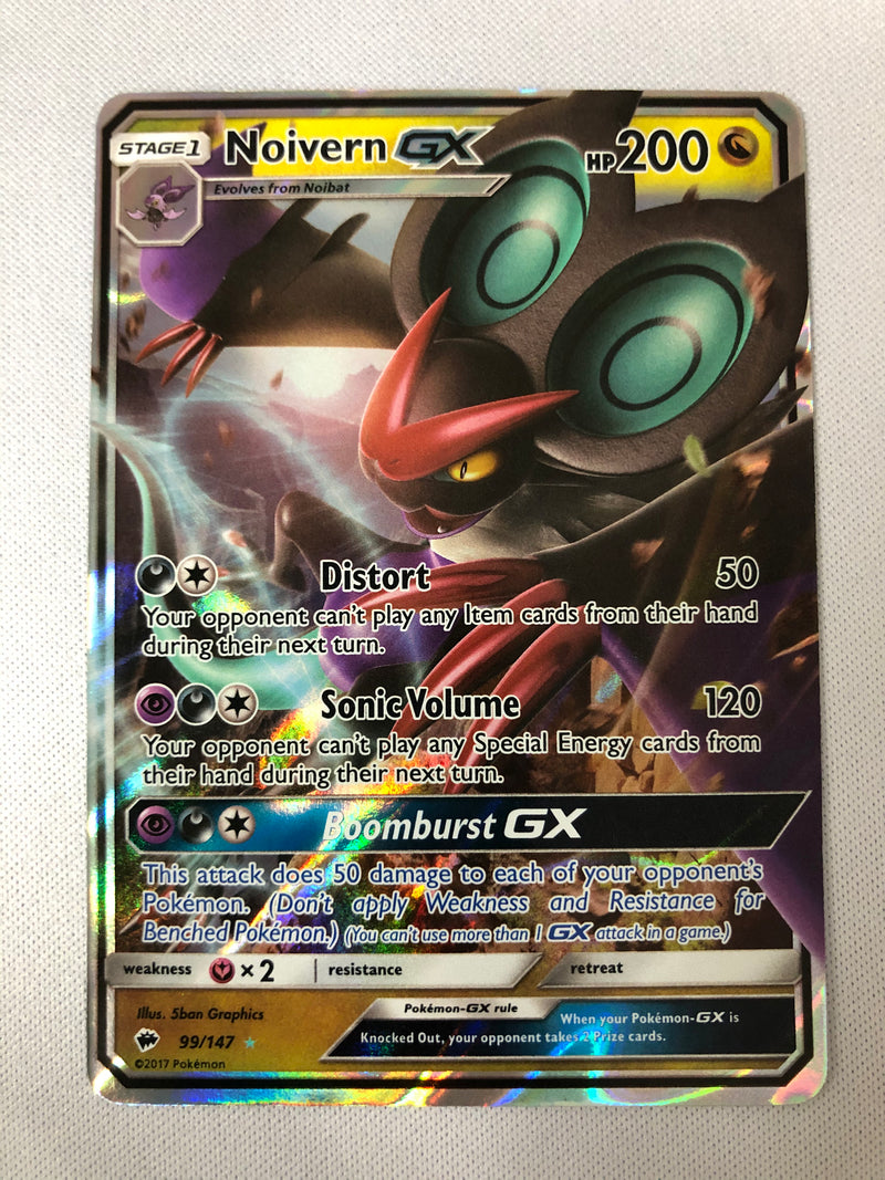 Noivern GX 99/147 Holo Rare Burning Shadows Pokemon Card Near Mint Noivern GX 99/147 Holo Rare Burning Shadows Pokemon Card Near Mint