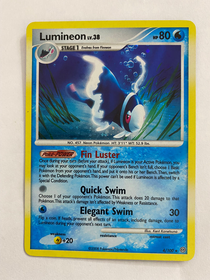Lumineon Lv.38 4/100 Holo Rare Pokemon Card Naer Mint Lumineon Lv.38 4/100 Holo Rare Pokemon Card Naer Mint