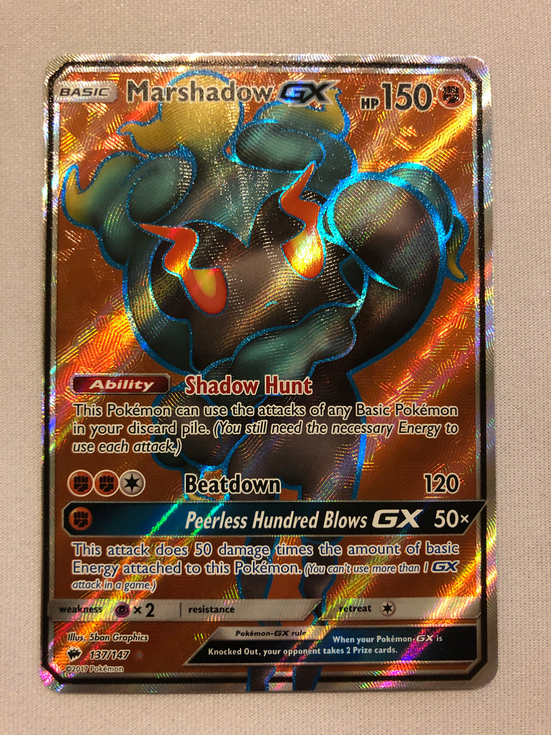 marshadow gx pokemon card value 2017 Pokmon Burning Shadows MARSHADOW GX #80/147 Ultra Rare DSG 10 Gem Mint