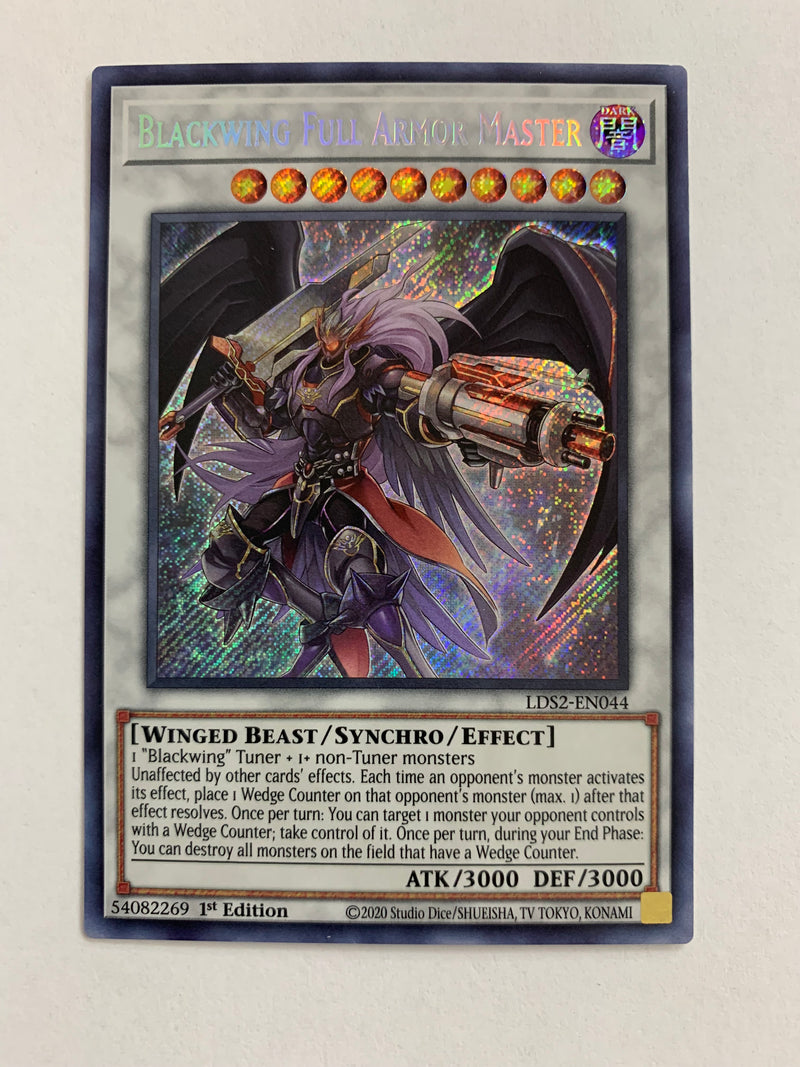 Yugioh Blackwing Full Armor Master LDS2-EN044 Secret Rare 1st Edition Yugioh Blackwing Full Armor Master LDS2-EN044 Secret Rare 1st Edition
